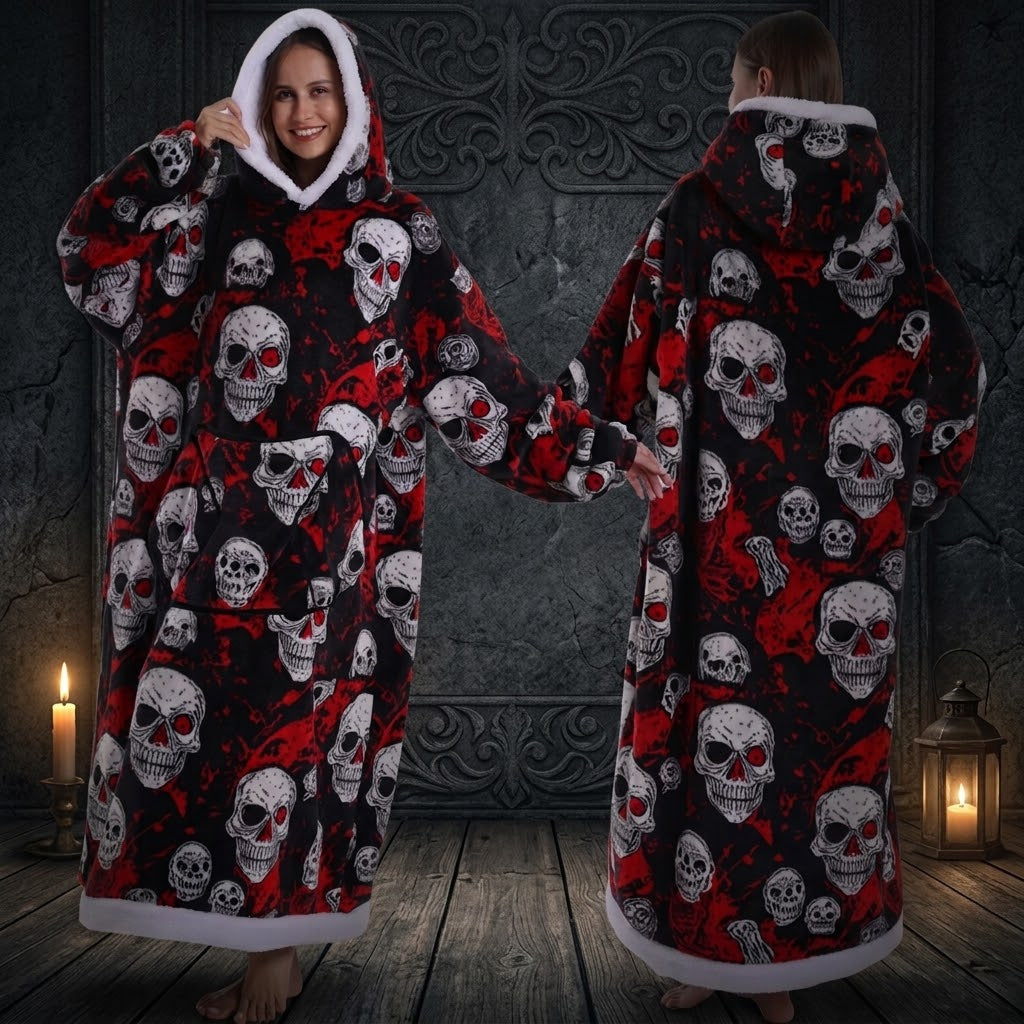 Oversized Halloween Sherpa Hoodie — Wearable Blanket