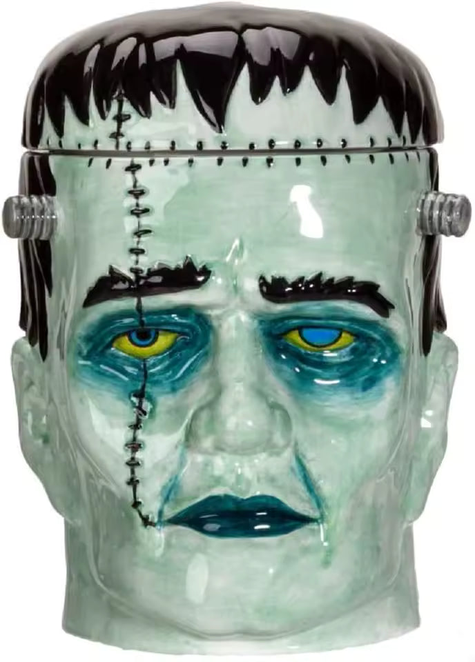 Frankenstein Monster Ceramic Cookie Jar — Gothic Kitchen Canister