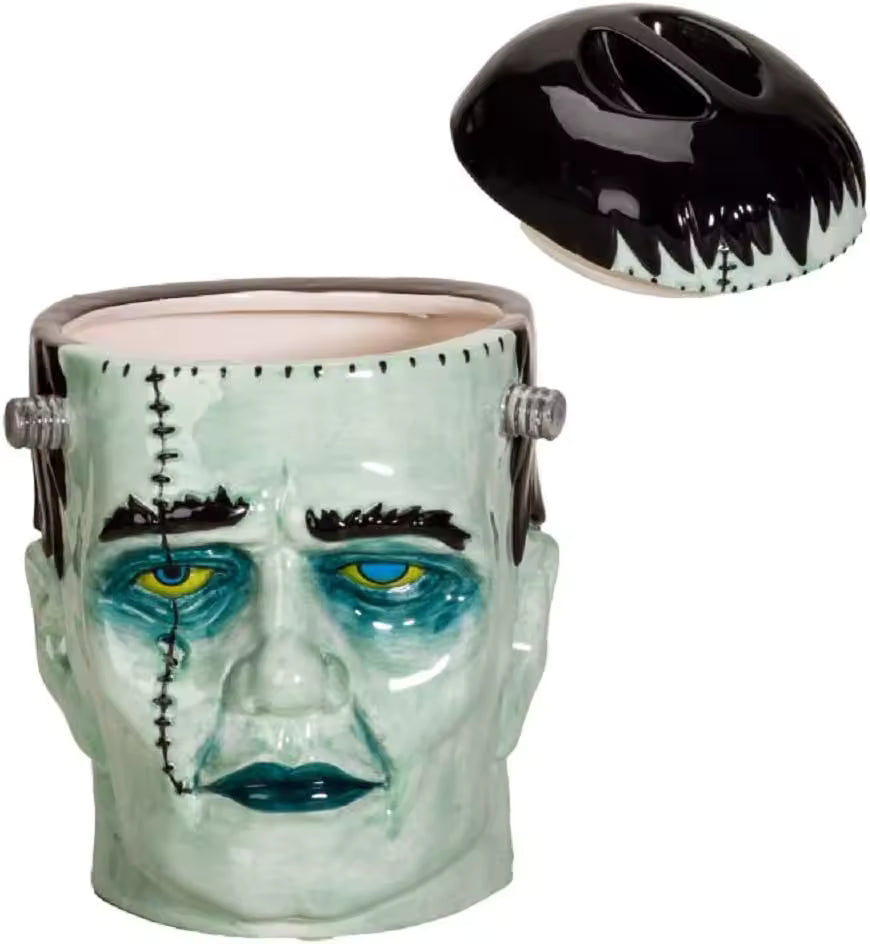 Frankenstein Monster Ceramic Cookie Jar — Gothic Kitchen Canister