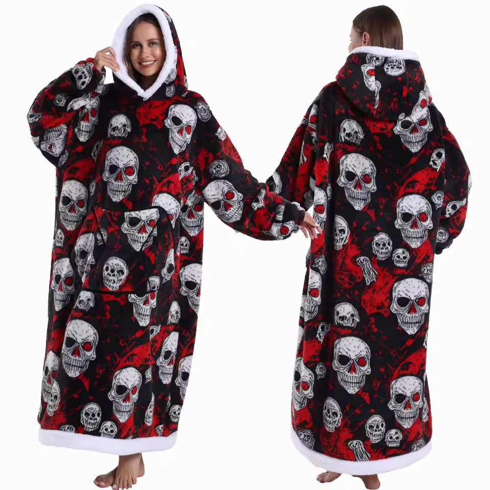 Oversized Halloween Sherpa Hoodie — Wearable Blanket