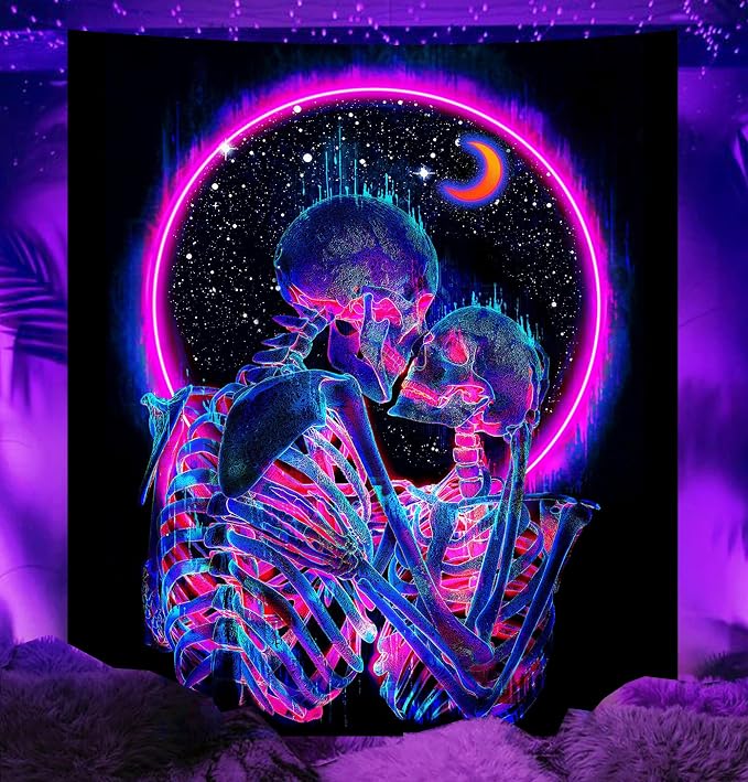 Death Do Us Part-Neon Purple Gothic Wall Art