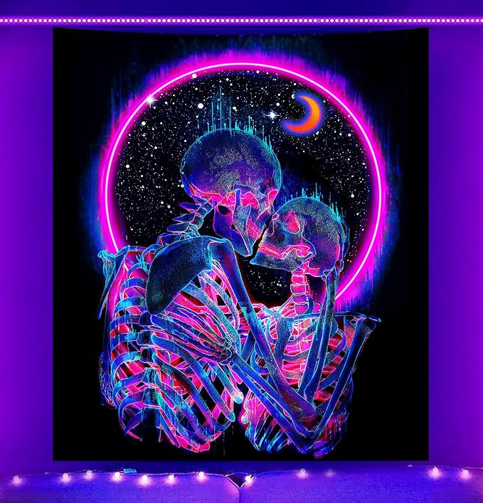 Death Do Us Part-Neon Purple Gothic Wall Art