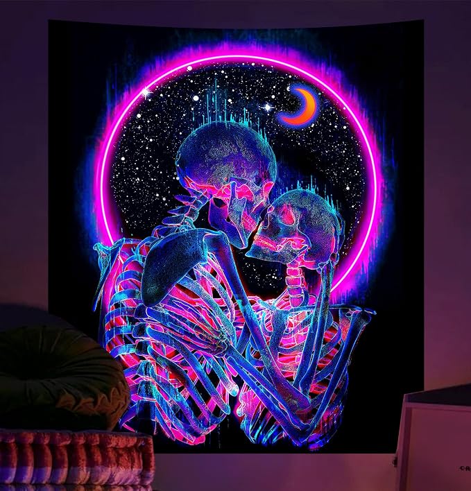 Death Do Us Part-Neon Purple Gothic Wall Art