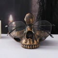 Gothic Skull Eyeglass Holder — Resin Skeleton Desk Decor