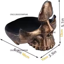 Gothic Skull Eyeglass Holder — Resin Skeleton Desk Decor